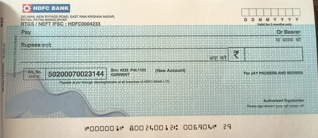 Cheque Sample